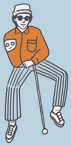 Jugendlicher mit Blindenstock – Illustration